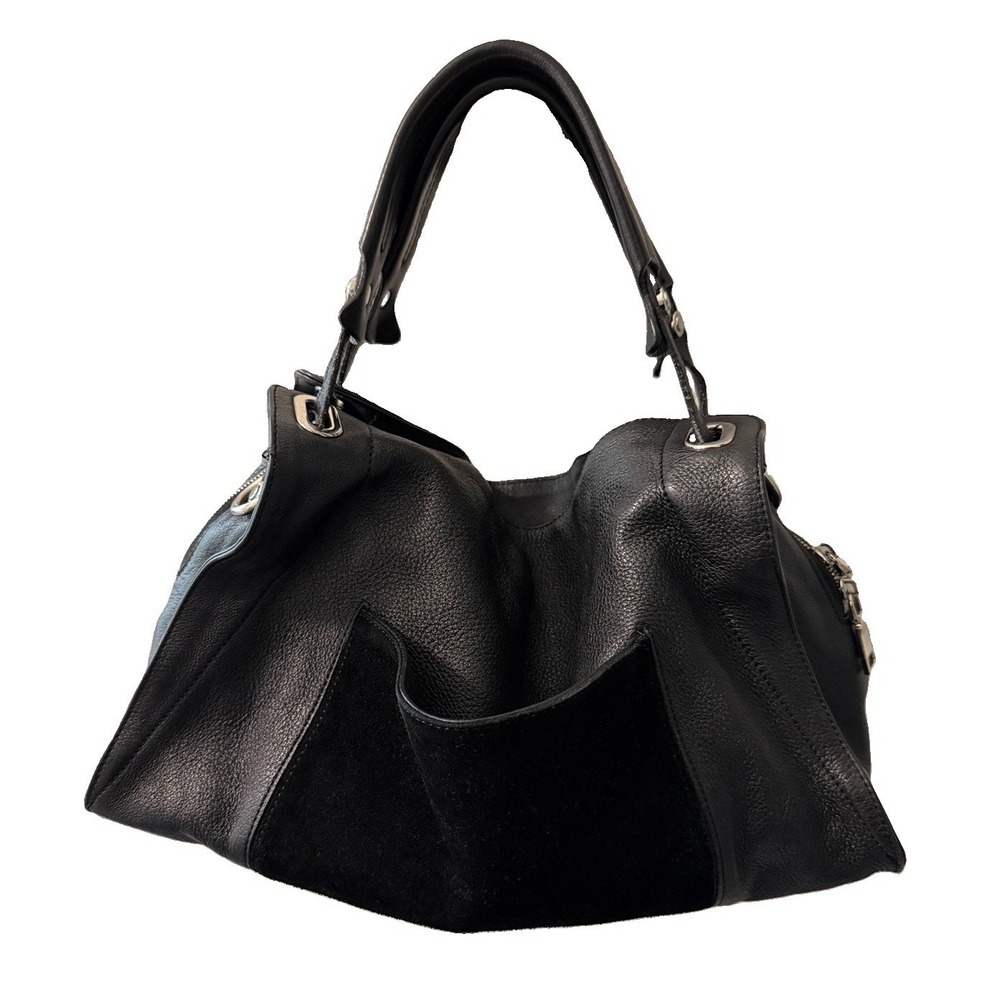 SANDRO Paris Amance Black Leather Luxury Handbag Old Money Minimalist Italy